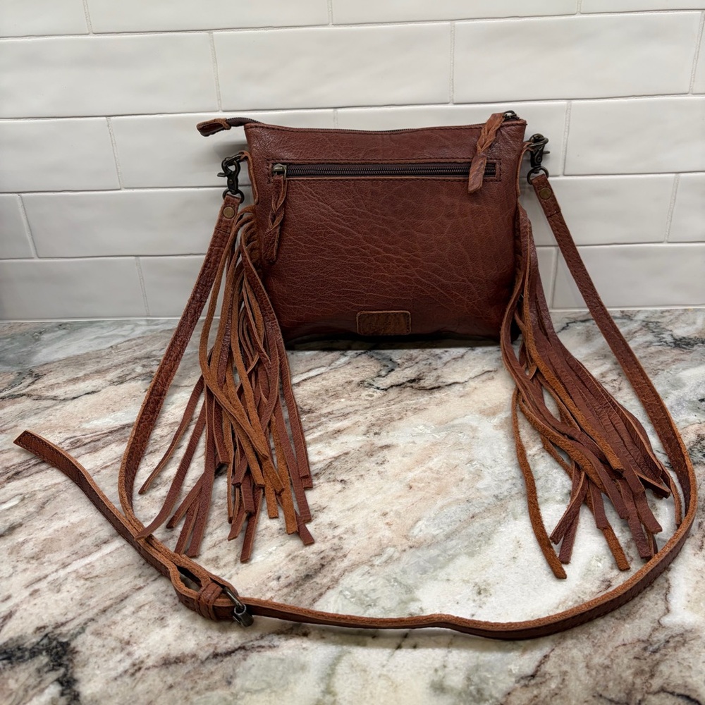 American Darling Women's Crossbody Messenger Bag Fringe Leopard Print Western - Picture 3 of 16
